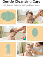 Momcozy Core Baby Kit, Baby Shower & Registry Essential Kit for Grooming&Health&Cleansing Care, Includes Nail File Kits, Nasal Aspirator, Gas Relief Tubes, Bath Brushes, Toothbrush, Comb, Storage Case