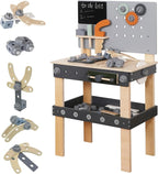 Wooden Toy Workbench for Kids, Construction Workshop Tool Bench Toys,51 Pieces Toy Tools Set w/Storage Space, Educational Gift for Girls & Boys Children 3+Years