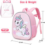SUN EIGHT Toddler Backpack for Girls, Lunch Backpack Cute 3D Cartoon Animal Waterproof School Bag for Baby Girl Boy 2-5 Years（unicorn）