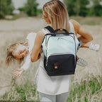 Hap Tim Diaper Bag Backpack,Large Capacity Travel Back Pack Maternity Baby Nappy Changing Bags, Double Compartments with Stroller Straps,Waterproof,Grey Black(US7340-GB)