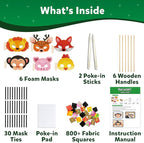 Skillmatics Poke-in Art - Animal Masks, Mess-Free Fun for Kids, DIY Wood Craft Kits, Creative Activity, Gifts for Girls & Boys Ages 4, 5, 6, 7, 8, 9