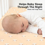 KeaBabies 2-Pack Organic Crib Sheets for Boys, Girls - 52x28 Fitted Crib Mattress Sheet Neutral, Breathable Jersey Cotton Cover for Baby Bed, Toddler Mattress, Soft & Cute Prints (Lune Mystic)