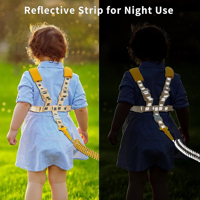 Toddler Leashes + Anti Lost Wrist Link for Kids, 4 in 1 Kid Harness Backpack Leash for Girls Boys, Reflective Kids Anti Lost Leash Cute Baby Harness Belt Strap Foldable Child Safety Leash for Park Zoo