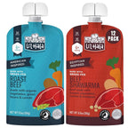Li’l Hala Baby Food Pouches – 24 Total (2 Flavors) – Grass-Fed Beef Shawarma & Roast Beef with Organic Veggies – Protein & Healthy Fats – Toddler Meat Puree Meals for 6+ Months – No Hormones – 3.5 oz