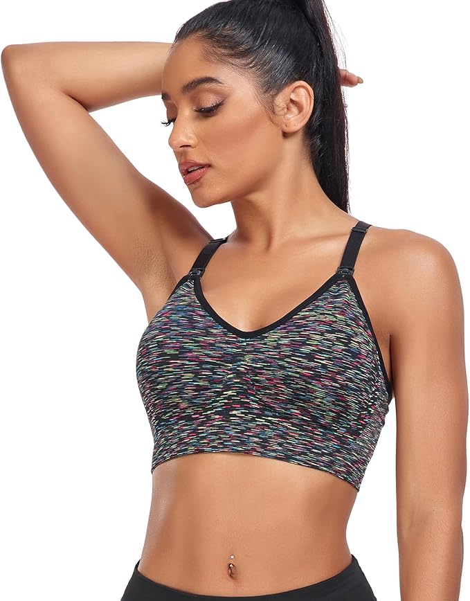 Suekaphin 3 Pack Sports Nursing Bra for Breastfeeding Supportive Bralette Pregnancy Maternity Wirefree Support for Women