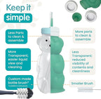 Honey Bear Straw Cup for Babies, 8oz Honey BearCup with Bottle Brush, 2-Pack Improved Lid Therapy Learning Honeybear Straw Cup for Baby, Cherry Blossom & Unicorn