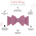 Baby Bling Bows - Newborn to Little Baby Girl Bows, 3PK CLASSIC KNOT Nylon Super Soft Stretchy Toddler Headbands, Perfect Hair Accessories Head Bands for Infant Kids, Made in the USA