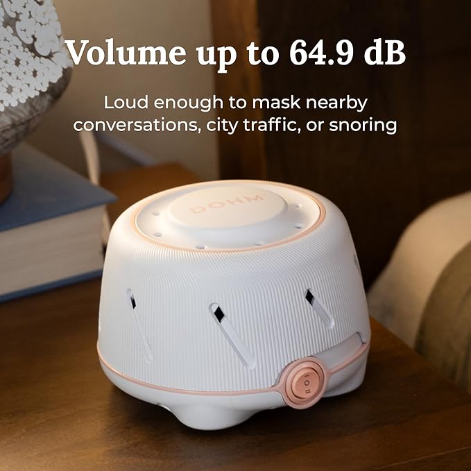 Yogasleep Dohm (White,Pink) The Original White Noise Machine, Relaxing Natural Sound From a Real Fan, Noise Cancelling For Office Privacy, Sleep Aid For Adults & Baby, Travel Size Pink Noise Machine