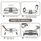 Collapsible Baby Bathtub for Newborn to Toddler (0-24 Months), Portable Baby Bath Tub for Travel, Newborn Bathtub with Soft and Supportive Cushion (Panda-Gray)