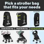 V VOLKGO Stroller Bag for Airplane, Large Cover for Airtravel, Jogger & Umbrella Stroller Cover for Travel - Fits Most Sizes, Gate Check Bag, Heavy Duty Durable Infant carrier covers for Air Travel