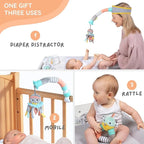 DINGLE DANGLE - Baby Gift Set - 3 in 1 Diaper Changing Helper Headband, Baby Mobile, & Sensory Rattle; Newborn Essentials Must Haves - Great Baby Registry or Shower Gift - Featured on Shark Tank