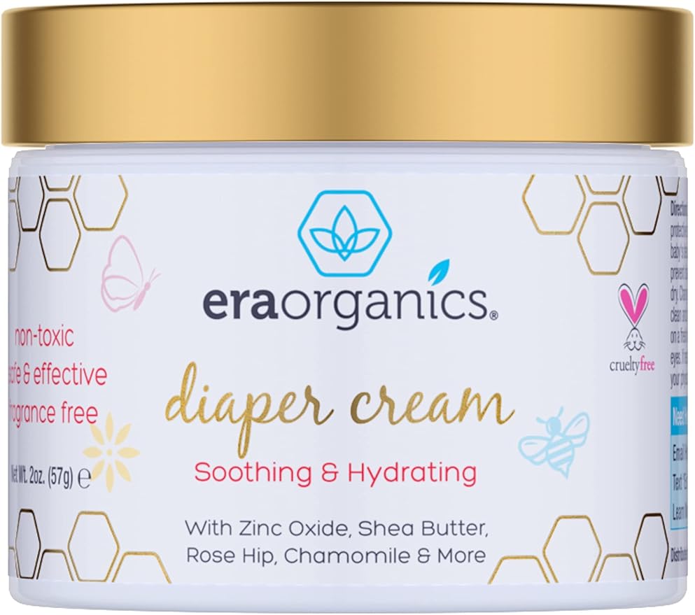 Era Organics Baby Powder & Healing Ointment & Diaper Cream – Gentle, Soothing Relief for Newborns, Infants & Toddlers – Eczema, Rashes, Cradle Cap & Chafing Protection