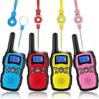 Wishouse Walkie Talkies for Kids Adults Long Range,Xmas Birthday Gift for 4 5 6 7 8 9 10 Year Old Boys Girls,Hiking Camping Gear Toys with Lamp,Lanyards,VOX,Easy to Use,4 Pack(No Battery No Charger)