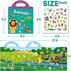 Reusable Sticker Books for Toddlers 1-3, 3 Sets Sticker Books for Toddlers 2-4 Years, Toddler Travel Toys for Kids 2 3 4 Year Old Girls Boys