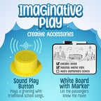 Kiddzery School Bus Pop Up Kids Play Tent - Tents with Sound Play Button for Toddler & Up - Girls and Boys Magic Wheels Bus for Indoor & Outdoor - Pretend Toy Playhouse - Playhouses for Toddlers