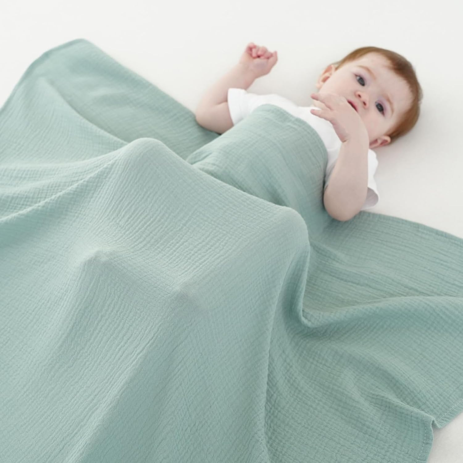 Muslin Swaddle Blankets for Newborns, 2 Pack 100% Cotton Receiving Blankets, Soft and Breathable Baby Swaddles, Large 40 x 40 Inches, Baby Essentials for Boys and Girls, Shower Gift