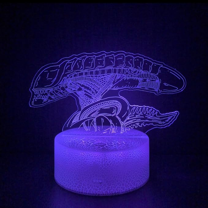 3D Alien Night Light, Monster Illusion Table Lamp with 16 Colors Remote Control Touch Lamp LED USB Night Light Desk Lamps Room Decorations Home Decor Holiday Birthday Light