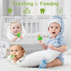 WAJIAYON Baby Fruit Feeder Pacifier | Infant Food Feeder Pacifier & Food Dispensing Spoon | Fresh Fruit Teethers for Babies | Silicone Feeder Baby,Mesh teethers for Babies Gifts for Boys and Girls