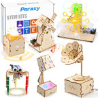 Poraxy STEM Kits for Kids Age 8-10-12, 6 in 1 Science Kits, Wooden 3D Puzzles, Toys for Ages 8-13, Building Projects Crafts Model Kits, Birthday Gifts for Boys Girls Ages 7 8 9 10 11 12 13 Years Old