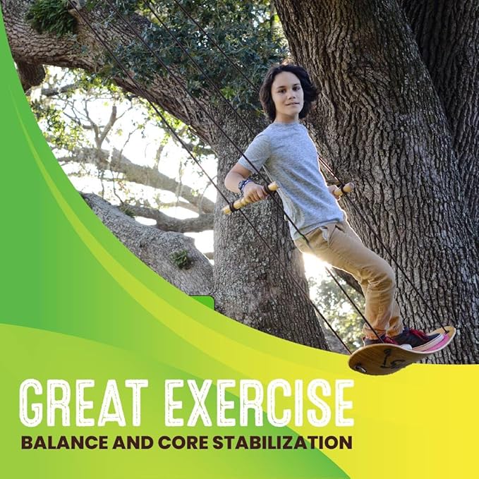 Swurfer TreeSkate Skateboard Swing, Outdoor Stand Up Surf Swing, Holds Up to 200 lbs, Ages 6 and Up, Adjustable Handles, Grip Tape, Kids Outdoor Play Equipment for Children and Adults (Waves)