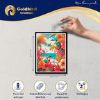 Magnetic Wooden Puzzles with Frame for Adults - Brain Teaser Wooden Jigsaw Puzzles - Lazer Wooden Cut Puzzles - Landscape Wall Art Decor - Christmas & Birthday Gift (Tropical Birds)