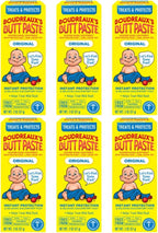 Boudreaux's Butt Paste Original Diaper Rash Cream, Ointment for Baby, 2 oz Tube (Pack of 6)