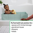Ingenuity Tuckaway Toddler Folding Tub, Converts Shower to Tub, Folds to Store, Easy to Clean, No Assembly Required, Portable Baby Bathtub for Travel, 12M-5Y