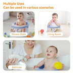 Baby Bath Seat for Babies 6 Months & Up - 360°Protection Bath Seats for Babies Sitting Up | Baby Infants Bath Chair with Temperature Alert & Cushion | Toddler Bath Seat Newborn Baby Bathtub Seat