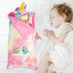 American 18 inch Doll Clothes and Sleeping Bag Set - Rainbow Unicorn Doll Costume with Unicorn Style Sleeping Bag, Pillow, Eye Mask Slumber Party Accessories