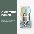 Miniware Silicone Baby Spoon for Training - BPA Free Baby Utensils - Baby Spoons Self Feeding 6 Months | 100% Food Grade Silicone - Modern & Dishwasher Safe Toddler Spoons (Aqua and Pistachio)