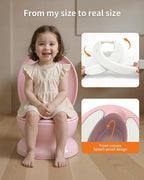 Realistic Potty Training Toilet - Flushing Sounds, Wipes Storage, Disposable Liners, Easy to Clean for Toddler Boys and Girls, Pink