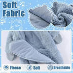 Fairy Baby Newborn Baby Winter Snowsuit Bear Thick Romper Footie Double Zip Hooded Jumpsuit Fleece Coat Infant Boy Girl 0-12M