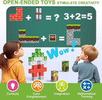 Magnetic Blocks 220 PCS Magnetic Building Blocks, 3+ STEM Montessori Sensory Toys, Magnetic Cube for for 3 4 5 6 7 8 9 10 11 12 8-12 Years Old Boys & Girls Birthday Gifts