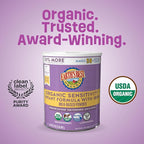 Earth's Best Organic Sensitivity Infant Formula for Babies 0-12 Months, Reduced Lactose Powder Formula with Iron, Omega-3 DHA, and Omega-6 ARA, 32 Ounce Value Container