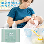 Baby Bottle Warmer 9-in-1 Multifuntion Breast Milk Warmer, Fast Baby Food Heater and Defrost Warmer with Timer for Twins, LCD Display Accurate Temperature Adjustment, 24H Constant Mode-Green