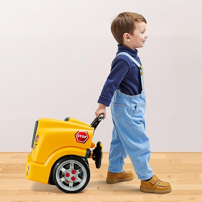 VEVOR Engine Toy, 60 Pieces, Kids Mechanic Car Repair Set with Removable Parts, Lights and Sounds, Steering Wheel and Horn, Kids Mechanic Workshop Set for Toddler Ages 3 Years and Up, Yellow