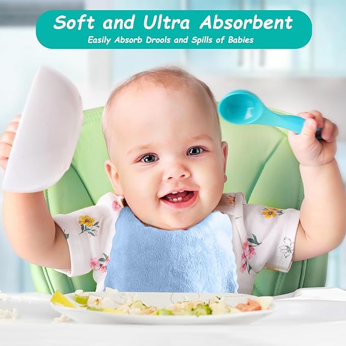 HOMEXCEL Baby Washcloths 12 Pack-Microfiber Coral Fleece Baby Bath Face Towel 7 x 9 Inch Extra Absorbent Soft Burp Cloth and Wash Cloths for Newborn-Infants and Toddlers-Gentle On Sensitive Skin,Blue