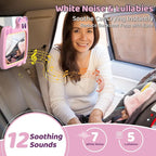 2-in-1 Baby Car Mirror with Lights & Soft Sounds, Cry Detector, Clear Night View, 360° Rotation, Shatterproof, Rear Facing Baby Car Seat Mirror with Remote Control, Perfect Baby Shower Gifts (Pink)