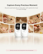 Momcozy BM04 Smart WiFi Baby Monitor with 2 Cameras, 5'' 1080P Split Screen Video Baby Monitor with Camera and Audio, Clear Night Vision, 5000mAh Battery, 2-Way Audio