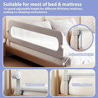 Baby Bed Rails Guard for Toddlers - Toddler Bed Rail for Queen Full King Twin Crib Bunk Size Bed Adjustable Heights & Foldable Bedrail Extra Tall Child Safety Side Railing Guards for Kids(78.7")