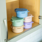 Silicone No Spill Snack Cups for Toddlers – Portable Baby Snack Cup Containers with Dustproof Lid – Dishwasher-Friendly Toddler Spill Proof Cups Without BPA, Lead, or Phthalates – Pink and Lilac