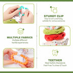 Jollybaby Baby Musical Pull String Hanging Toy for Stroller Car Seat Crib Play Gym, Plush Stuffed Dinasour Toy for Carseat with Music Teether Crinkle Paper, Sensory Toy for 0-6-12-18 Months Baby Gift