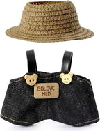 Clothes for LABUBU 17cm Doll (NO Doll),Outfit for LABUBU,Hat & Overalls Set for LABUBU Dress Up,Accessories for LABUBU