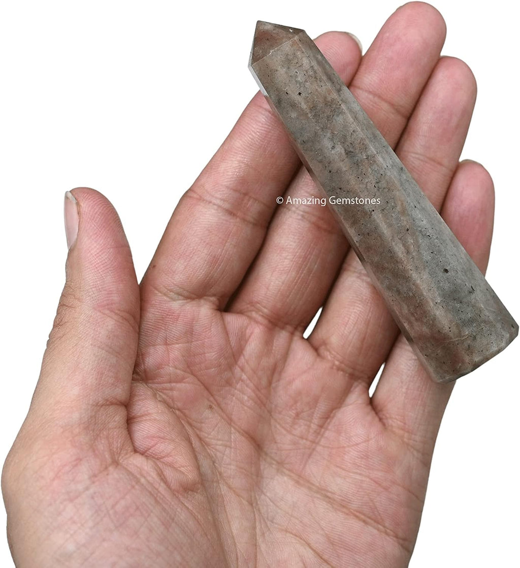 Amazing Gemstone Chrysoberyl Cats Eye Crystal Towers - Natural Healing Crystal Point Obelisk for Reiki Healing and Crystal Grid (3 Inch)