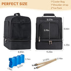 NCVI Breast Pump Bag, Double Layer Removable Pump Bag for Spectra S1, S2, Medela, Breast Pump Backpack with Ice Pack, Insulated Breast Milk Cooler Bag for Working Nursing Moms, Black