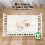 KeaBabies 2-Pack Organic Crib Sheets for Boys, Girls - 52x28 Fitted Crib Mattress Sheet Neutral, Breathable Jersey Cotton Cover for Baby Bed, Toddler Mattress, Soft & Cute Prints (Herb)