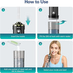 Electric Nasal Irrigation System Nasal Rinse and Wash, Cordless Foldable Neti Pot Sinus Rinse Decongestant Relief System IPX7 Waterproof with 60 Saline Packets, Snoring Remedy (Black)