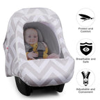 Metplus 2-in-1 Baby Car Seat Cover, Multi Use Cover for Baby Car Seat Canopy with Privacy Sun Shade, Protect Your Baby's Safety Seat with Style, Infant Carrier Covers for Boys & Girls