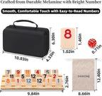Upgraded Rummy Cube Game Set 6 Plays with 6 Wooden Holders and 162 Rummy Tiles, Travel and Family Board Game for Adults and Kids
