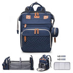 Diaper Bag Backpack Diaper Bag Multifunctional Waterproof Diaper Bag with Changing Station Travel Backpack with Changing Pad, Pacifier Case & Stroller Straps(Blue)